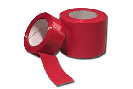 6 Rolls of Red Coloured Packing Tape 50mm x 66m 2"